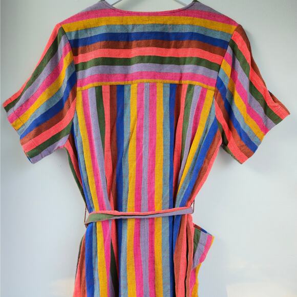 Ace & Jig Striped Rainbow Romper Jumpsuit $345 Organic Cotton Womens Large EUC - Picture 3 of 12